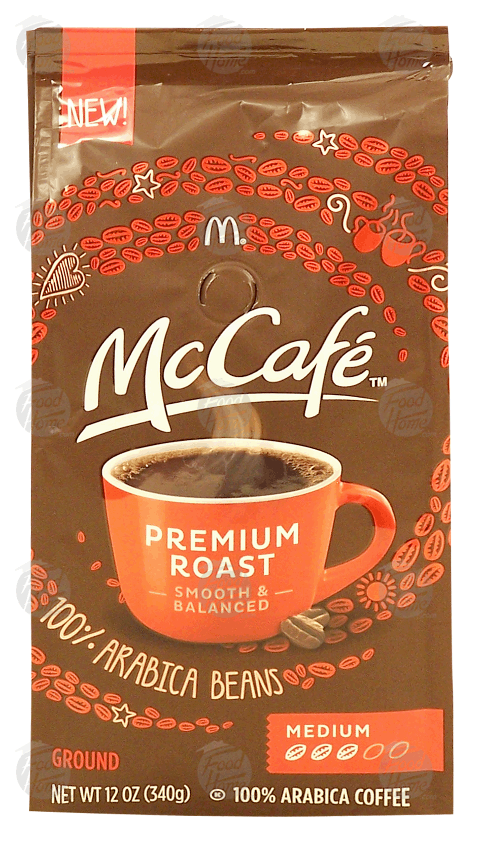 McCafe  premium roast,, ground coffee, medium, 100% arabica beans Full-Size Picture